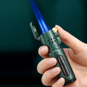 Logo personnalisé briquet au butane briquet torche à gaz rechargeable à triple flamme briquets allume-cigare accessoires pour fumer - Product Image 2