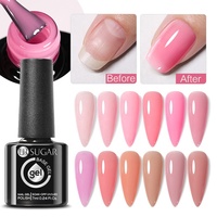 Colle de base en caoutchouc pour verre de 7 ml en gros, colle de base longue durée sans ponçage, colle à ongles à paillettes
