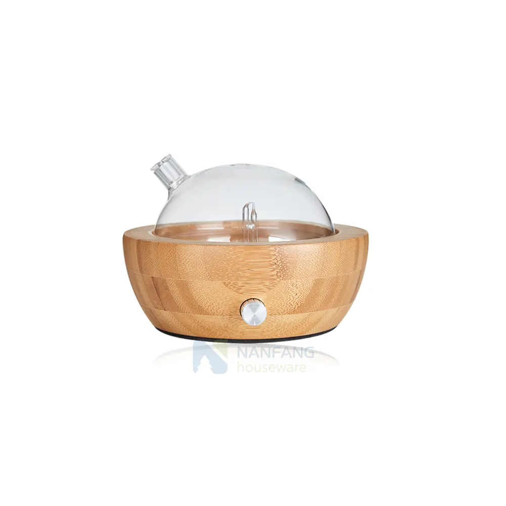 Real Bamboo Glass Electric Ultrasonic Aromatherapy Air Scented Scent Fragrance Essential Oil Aroma Diffuser Machine Nebulizer