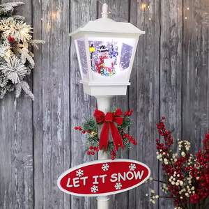 Linterna de calle de nieve de 6 pies de Navidad directa de fábrica <span class=keywords><strong>para</strong></span> jardín, Patio, valla de césped, camino, muñeco de nieve blanco, Escena de nieve, luces de farola - Product Image 4