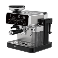 Anbo Druckpumpe 20 Bar Elektrische Cafetera De Expreso Halbautomatische Kaffeemaschine mit Vollmetallgehäuse für Zuhause