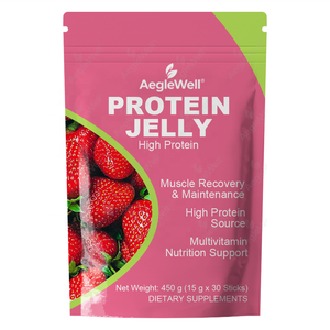 AegleWell Barritas de Gelatina de Proteína con Sabor a Fresa, Suplemento Dietético para la Recuperación Muscular y Apoyo Nutricional - Product Image 1