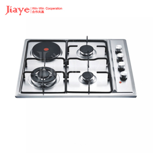 Table de cuisson à gaz encastrable 2 brûleurs 2 plaques électriques, <span class=keywords><strong>plaque</strong></span> de cuisson en acier inoxydable avec dispositif de sécurité anti-extinction de flamme pour cuisinière de cuisine - Product Image 3