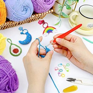 Juego <span class=keywords><strong>de</strong></span> 113 <span class=keywords><strong>Agujas</strong></span> <span class=keywords><strong>de</strong></span> Ganchillo <span class=keywords><strong>de</strong></span> PVC Coloridas con Mango Suave, <span class=keywords><strong>Agujas</strong></span> <span class=keywords><strong>de</strong></span> Tejer, Kit para Principiantes, en Bolsa - Product Image 3
