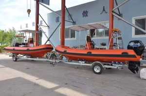 Zhenbo RIB-580D, Bote Semirrígido de 5.8m <span class=keywords><strong>con</strong></span> Consola Central, <span class=keywords><strong>Motor</strong></span> Fuera de Borda, Toldo Grande en Forma de T, Capacidad para 12 Personas, ORCA Hypalon RIB 580 - Product Image 3