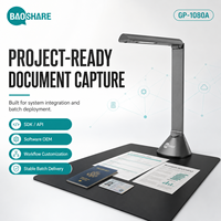 Escáner de Documentos A3 para A4 con Software ABBYY OCR para Aplanar Libros, SDK OEM para Proyectos de Integración de Sistemas GP-1080A