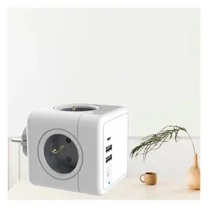 Hot selling Popular Multifunctional new design 4 Type E FR Outlets French standard cube power socket With 2 USB Ports 1 Type C