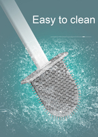 Brosse de toilette en silicone, accessoires de nettoyage de salle de bains, plongeante et bol, lot de