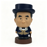 Figurine PVC Bob le Fermier Rouge et Blanc, Ornement Festif Porte-Bonheur, Objets de Collection Unisexe, Cadeau pour la Maison ou le Bureau, Emballage d'Origine