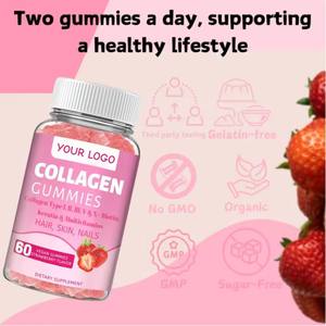 Compléments alimentaires pour la beauté, gommes à mâcher au collagène, collagène I/II/III/V/X, biotine/kératine, stimule la santé des cheveux, de la peau et des ongles - Product Image 4