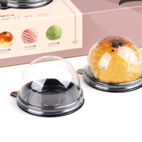 Boîte à cupcakes ronde transparente en plastique PET, boîte à muffins transparente, boîte à mooncakes