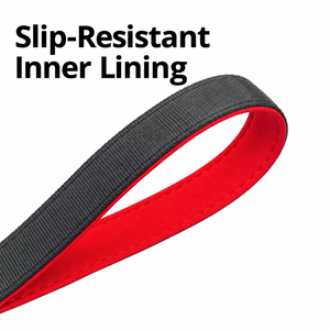 Laisse de dressage pour chien en fil d'acier réfléchissant anti-morsure avec poignée rembourrée et stoppeur métallique réglable - Product Image 3
