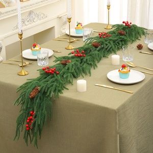 <span class=keywords><strong>Guirlande</strong></span> de <span class=keywords><strong>guirlande</strong></span> de faux pin réaliste de noël 6ft /9ft pour la décoration de la maison de noël escalier intérieur garde-corps cheminée à l'extérieur - Product Image 1