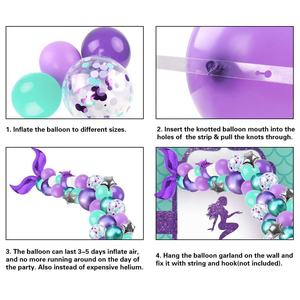 Decorazioni per feste a tema di compleanno forniture decorazioni in lattice coda di sirena Foil Balloon Arch Garland kit Set - Product Image 3