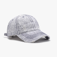 Gorra de béisbol estructurada, lisa, desgastada, estilo vintage, de algodón, tipo Dad Hat
