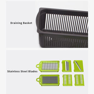 Cortador de Verduras Manual Multifuncional Moderno de 16 Piezas, Picador de Alimentos de Acero Inoxidable, Fácil de Limpiar, Apto para Lavavajillas, Accesorio de Cocina - Product Image 3