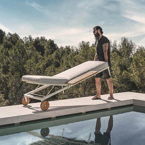 Chaise <span class=keywords><strong>de</strong></span> plage moderne <span class=keywords><strong>de</strong></span> luxe pour l'extérieur chaises longues <span class=keywords><strong>de</strong></span> <span class=keywords><strong>jardin</strong></span> côté piscine mobilier d'extérieur pour hôtel chaises <span class=keywords><strong>de</strong></span> plage à cadre en aluminium - Product Image 3