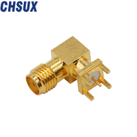 Conector hembra BMA chapado en oro con brida, montaje en Panel de 2 orificios, conectores coaxiales RF rectos, adaptador SMA de latón, comunicación PCB