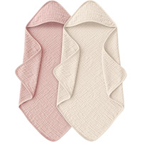 Serviette de bain carrée pour bébé nouveau-né en coton tricoté super doux à séchage rapide avec capuche, écologique, pour une utilisation toute l'année à la maison