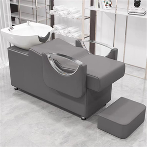 Sillón de Champú Moderno de Piel Sintética de Alta Calidad con Pedal Alto, Cama de Champú de Cerámica para Peluquerías, Salones de Belleza y Salas de Estar - Product Image 2
