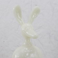 Figurines d'animaux en résine beige brillante pour homme, lapin, éléphant, sculpture artistique moderne de luxe pour la maison et la table