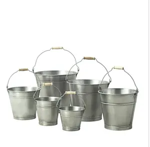 Zinc Bucket/Metal/Tin/Container/Storage/Flower Pot/Planter/Home/Garden