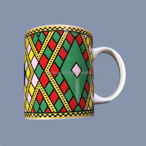 Set de tasses à café Double paroi 11 <span class=keywords><strong>oz</strong></span>, style éthiopien, gobelet en céramique peint à la main, bon marché, collection 2021 - Product Image 2