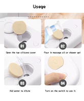 Brosse de toilettage et de massage pour animaux de compagnie en ABS de haute qualité avec réservoir de liquide intégré et fonction de pressage pour le bain des chats et chiens