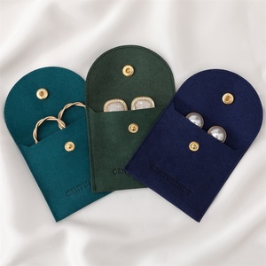 PUPPYSEW Pochette à bijoux en microfibre 8*8cm, pochette en velours, emballage personnalisé pour bijoux, sac pour bracelet, collier avec logo - Product Image 2
