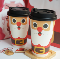2026 nouvel an joyeux noël double paroi café vin et whisky gobelets en papier jetables avec couvercle Logo personnalisé de qualité alimentaire