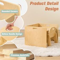 Ensemble de bureau et de chaise Montessori en bois, utilisé pour manger, apprendre et jouer. Convient aux enfants âgés de 1 à 3 ans