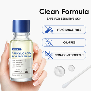 Sérum anti-imperfections à action rapide à 2% d'acide salicylique, 10% de soufre et 5% de niacinamide, marque privée, atténue les cicatrices d'acné anciennes et nouvelles - Product Image 5