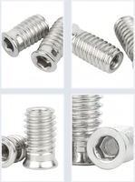 Inserts filetés en acier inoxydable 304 A2-70 pour bois, écrous encastrés pour meubles, vis à tête fraisée à six pans creux, goujons