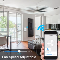 Interrupteur de ventilateur intelligent Tuya avec panneau tactile, module RF 433 MHz intégré et télécommande