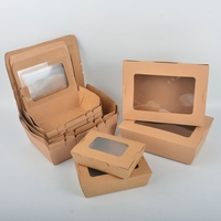 Nouvelle conception de boîte à frites rectangulaire jetable en papier kraft auto-érectible, écologique, biodégradable, recyclé, avec revêtement UV