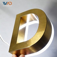 Signalétique architecturale extérieure étanche, lettres en métal 3D éclairées par halo LED pour devanture de magasin et décoration extérieure commerciale