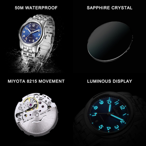 Relojes Mecánicos Automáticos para Hombre <span class=keywords><strong>CADISEN</strong></span>, Novedad de 2024, con Maquinaria MIYOTA, Cristal de Zafiro, Acero Inoxidable, Resistente al Agua - Product Image 6