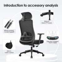 Chaise de bureau ergonomique pivotante avec support lombaire 2D réglable, directement de l'usine, pour bureaux gouvernementaux et immeubles de bureaux