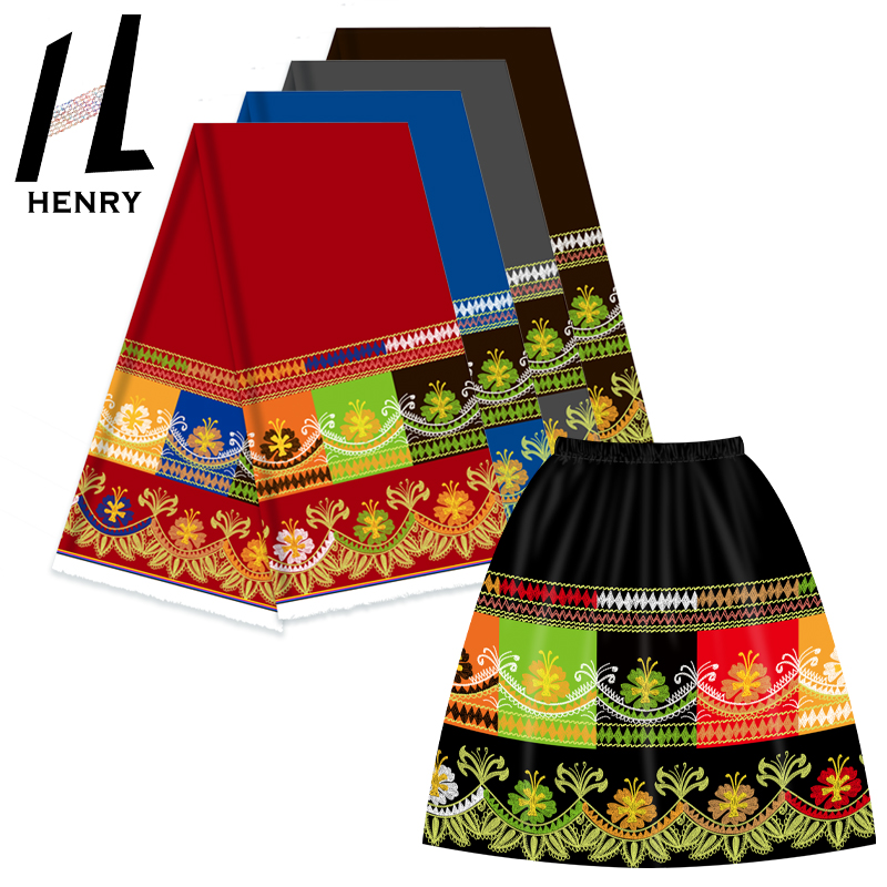 Фабричная поставка высокого качества, ткань для юбки из полиэстера с цветочным принтом смешанных цветов в тихоокеанском стиле