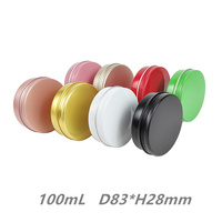 100ml Kaleng Aluminium Kosong Wadah Kosmetik Perjalanan Stoples Aluminium 100g Kaleng Logam untuk Kerajinan Lip Balm Krim Lilin Teh Cat