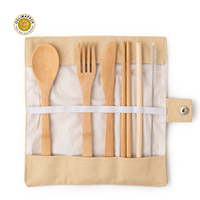 OOLIMAPACK Ensemble de couverts de voyage en bambou réutilisables et écologiques, couverts jetables biodégradables pour les fêtes