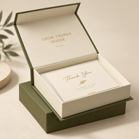 Boîtes rigides de luxe personnalisées avec logo vert et noir, emballage magnétique pour bougies, avec couvercle magnétique recyclable
