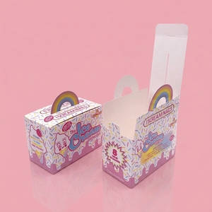 Scatola per bomboniere personalizzata, robusta e colorata, con manico fustellato, per cioccolatini e dolcetti - Product Image 2