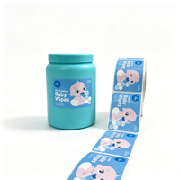 Étiquette personnalisée en vinyle auto-adhésif imperméable pour pot de lingettes pour bébé, impression privée, logo personnalisé, promotion alimentaire
