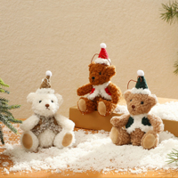 Boîte aveugle personnalisée en peluche ours mignon chapeau de Noël porte-clés cadeau gilet pour les couples pour les décorations de Noël