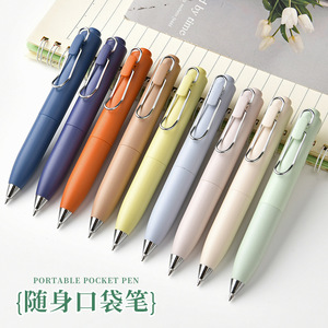 Morandi Portable Pocket Pen Ballpoint <b>Plastic</b> Push Button For Business Promotion - Product Image 1