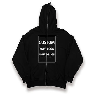 Sudadera con capucha fabricantes personalizados unisex alta calidad en blanco pesado algodón hombres sudaderas con cremallera completa de gran tamaño - Product Image 1