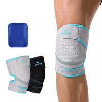 Genouillère ajustable avec poche à glace en gel pour soulager la douleur, enveloppement respirant à compresse froide pour la récupération des blessures sportives