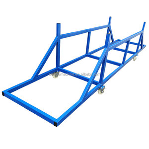 Carro de empuje de mano en forma de U de 4500 mm de longitud personalizado Carro de mano plegable resistente de la industria con cuatro ruedas - Product Image 1