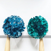 Pompom-pom-pom-pom-pom girl bleu royal bâton de pompon métallique de 6 pouces turquoise scintillant